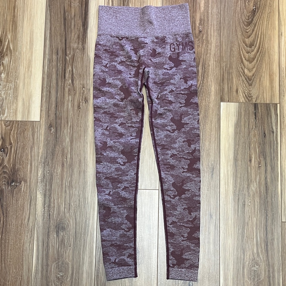 Gymshark Camo Leggings - Maroon